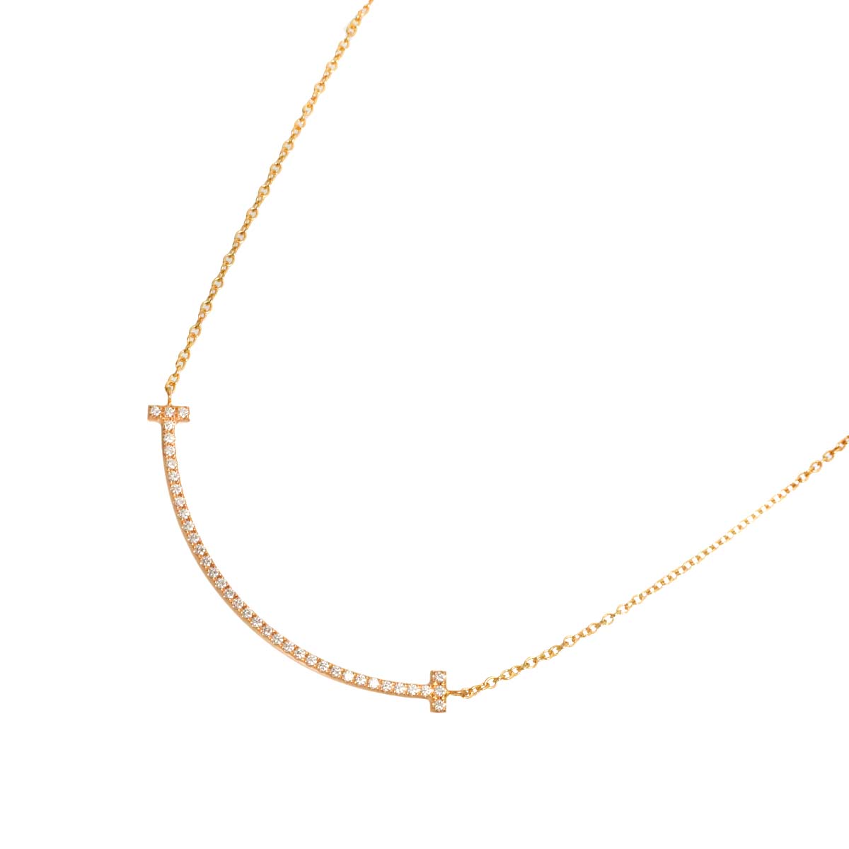 T Smile Diamond SM Necklace 18K Pink Gold 750