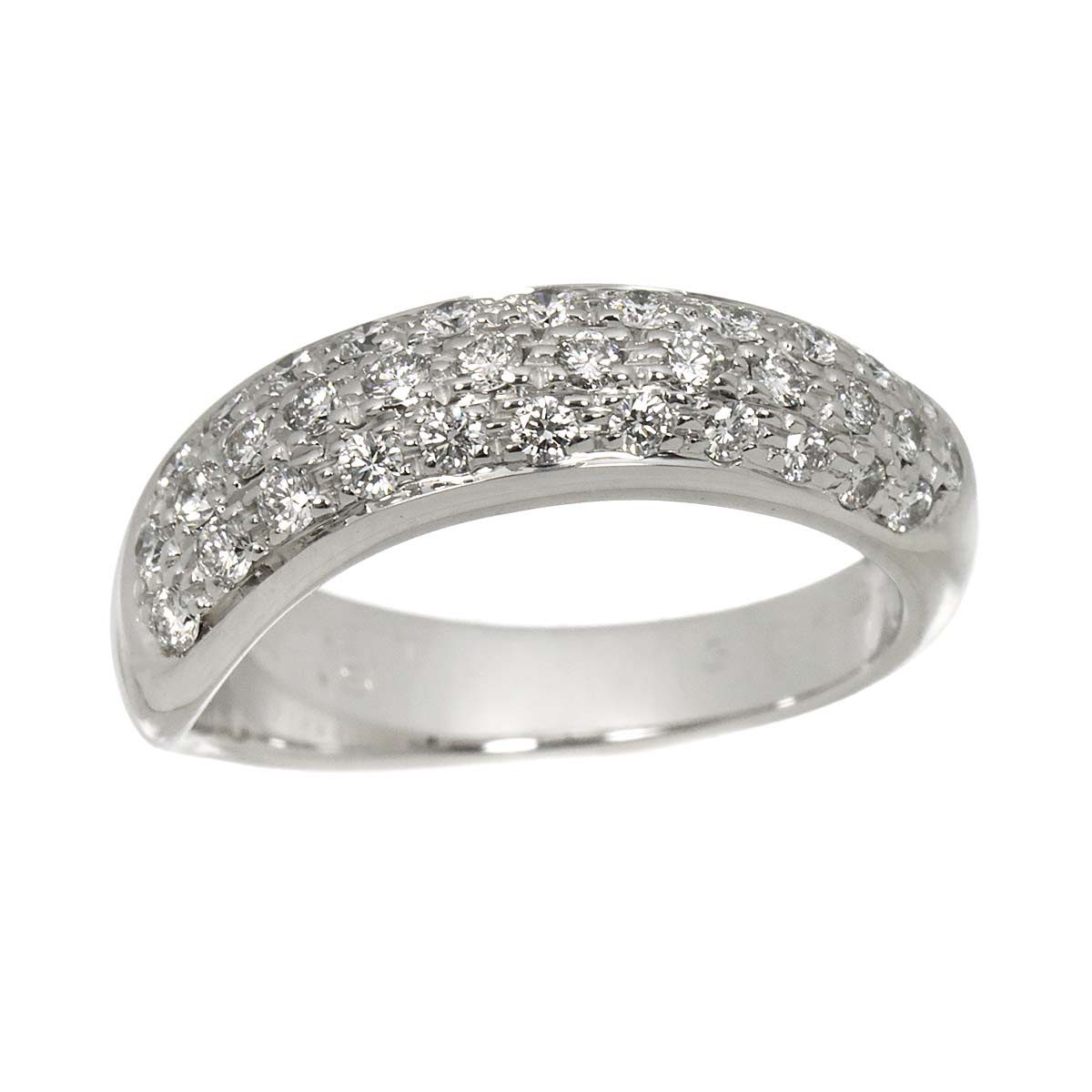 Pave Diamond Ring 18K WG 750 size4.75-5(US)