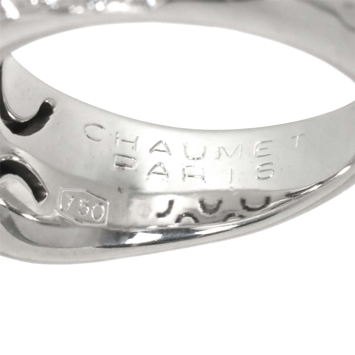 Pave Diamond Ring 18K WG 750 size4.75-5(US)