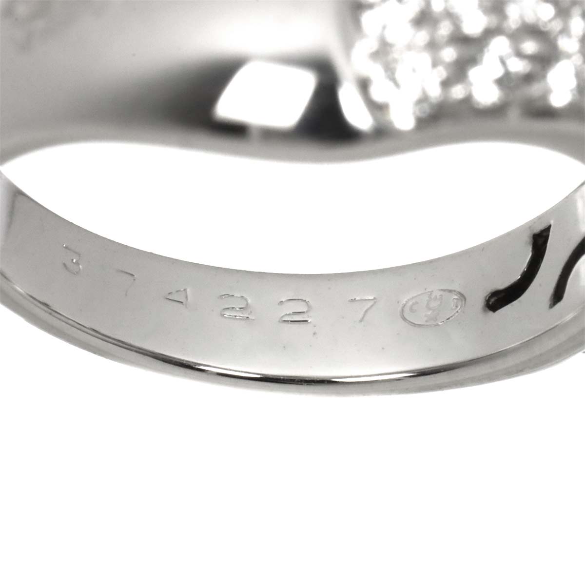 Pave Diamond Ring 18K WG 750 size4.75-5(US)
