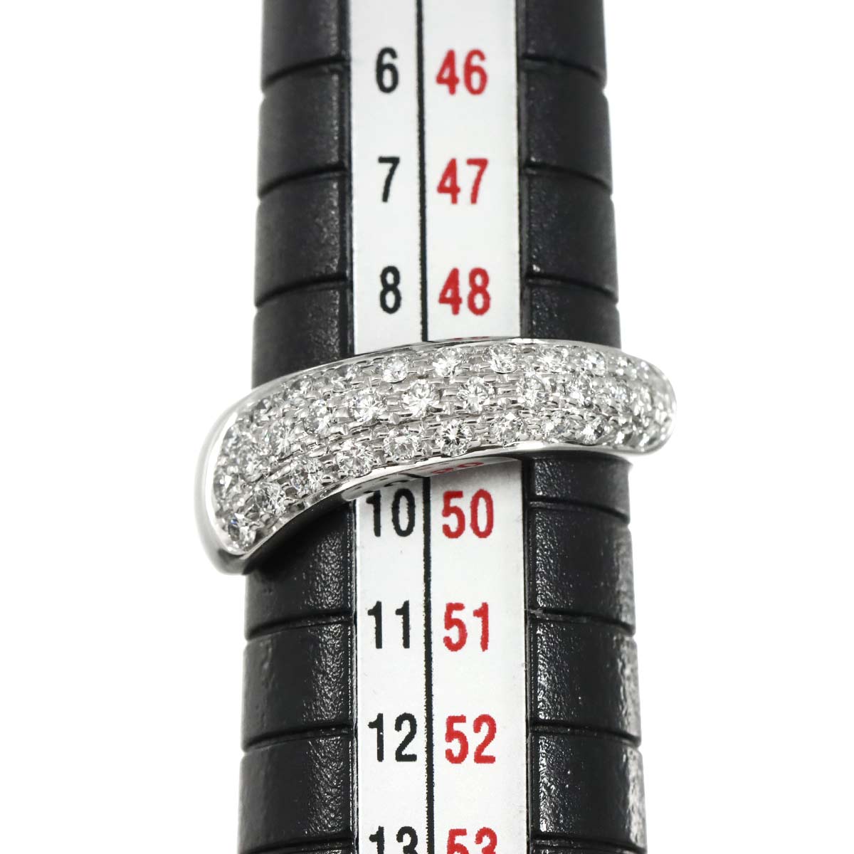 Pave Diamond Ring 18K WG 750 size4.75-5(US)