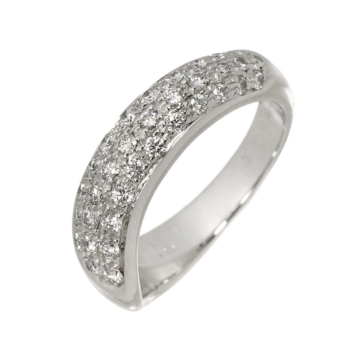 Pave Diamond Ring 18K WG 750 size4.75-5(US)