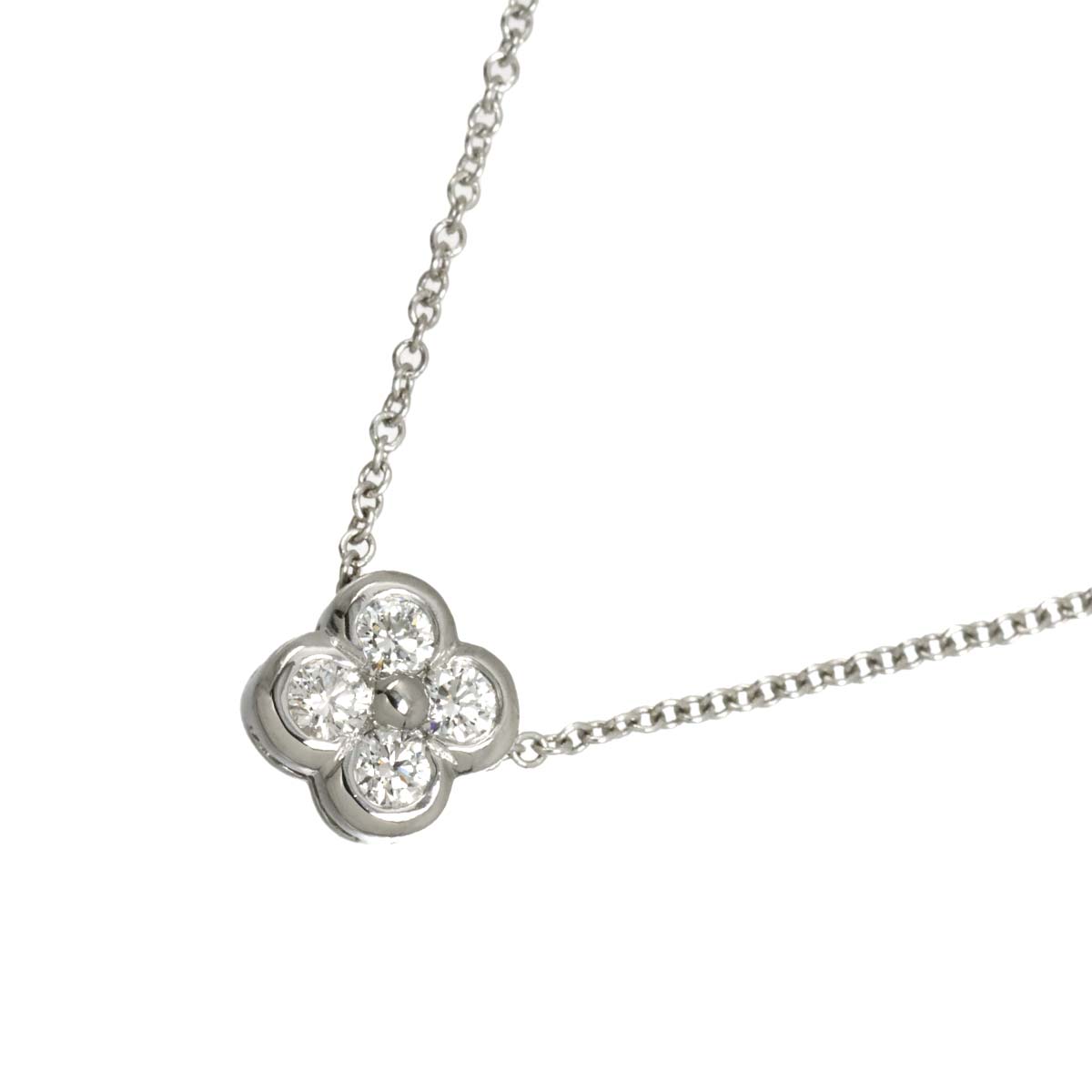 Bezel Set Diamond Necklace Platinum