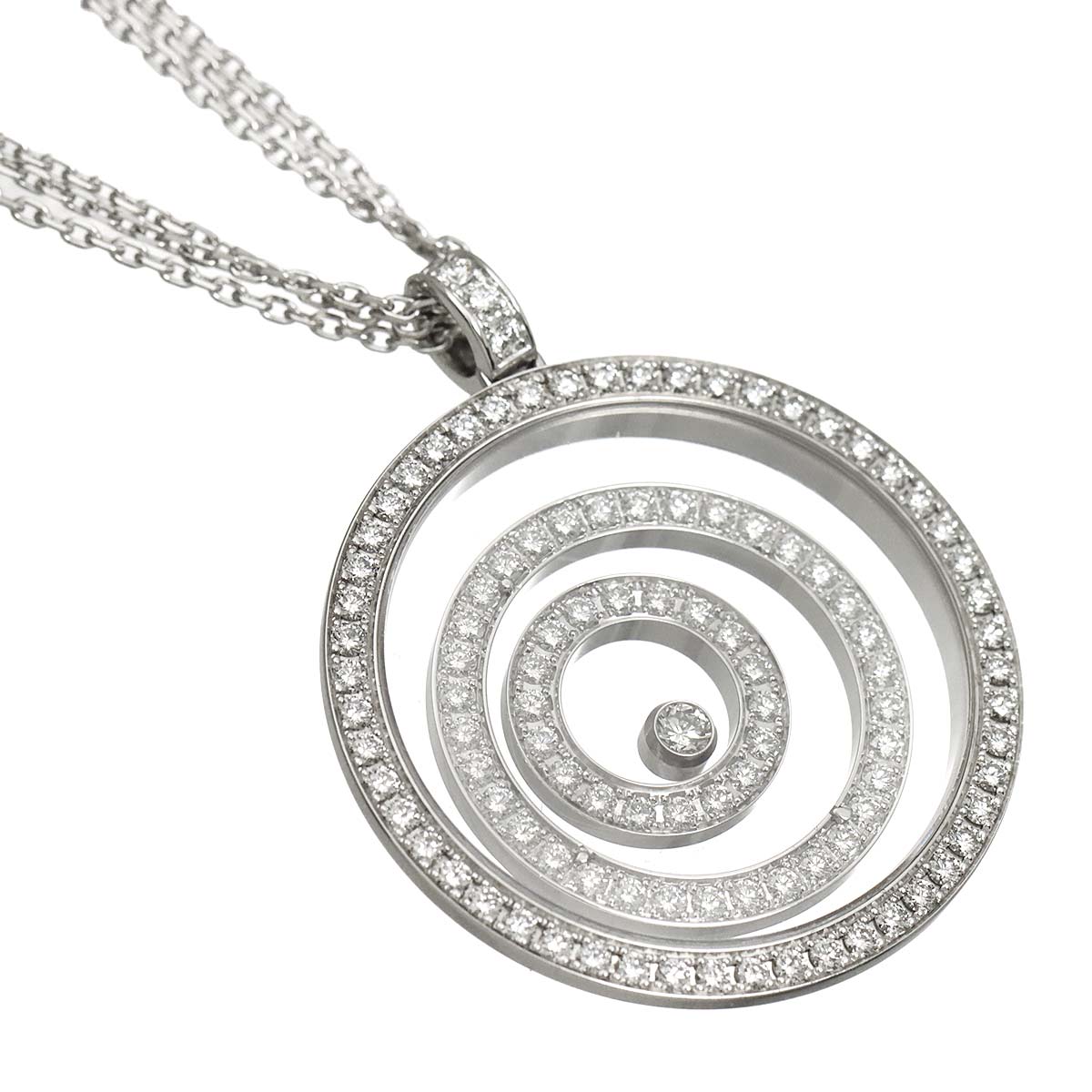 Happy Spirit Diamond Long Necklace 18K White Gold 750
