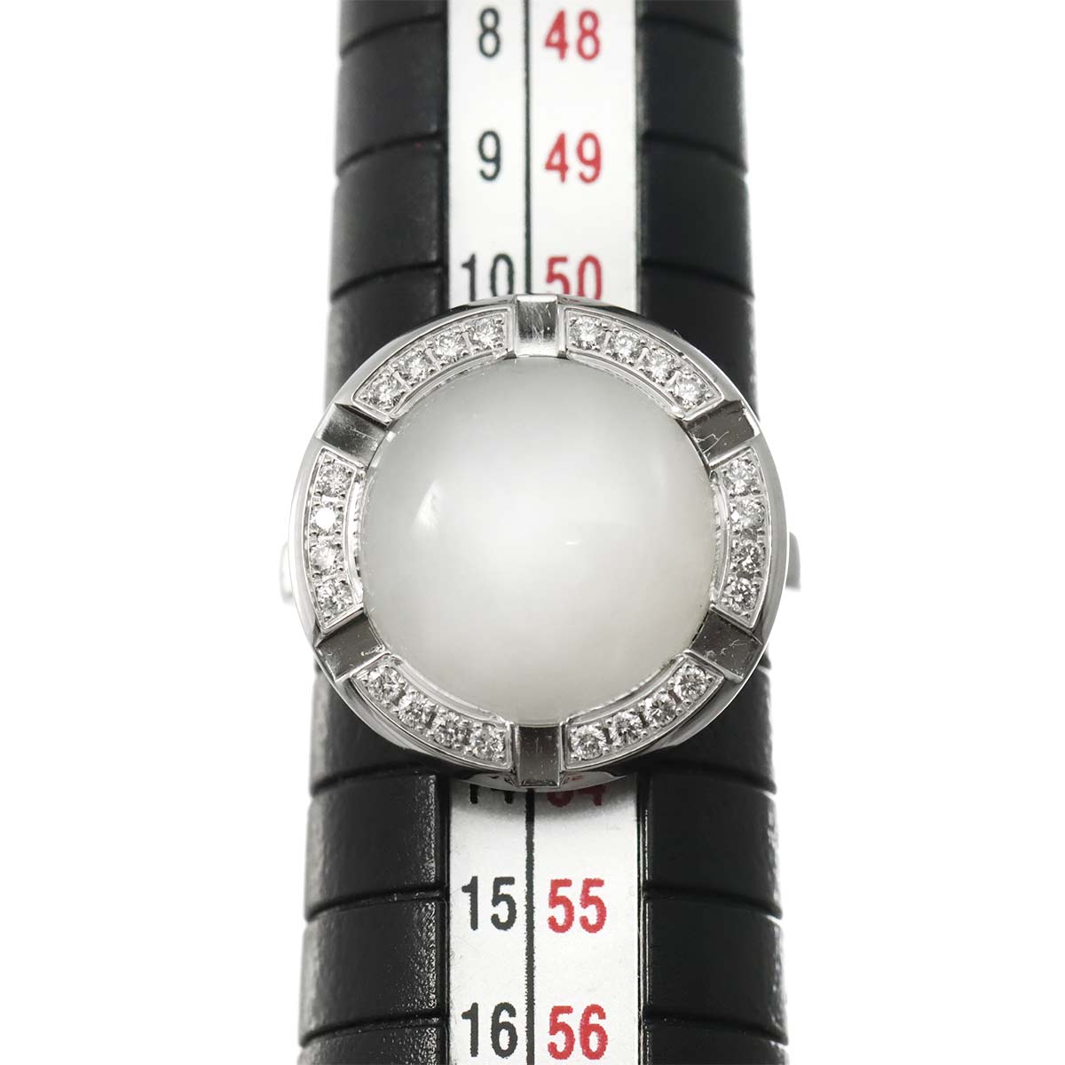 Class One Cruise Moonstone Diamond Ring 18K WG 750 Size52 6(US)