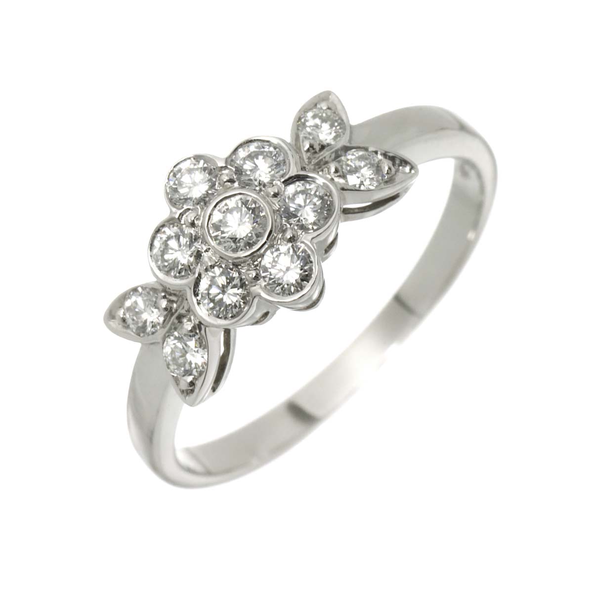 FlowerMotif  Diamond Ring Pt Platinum Size5.75-6(US)