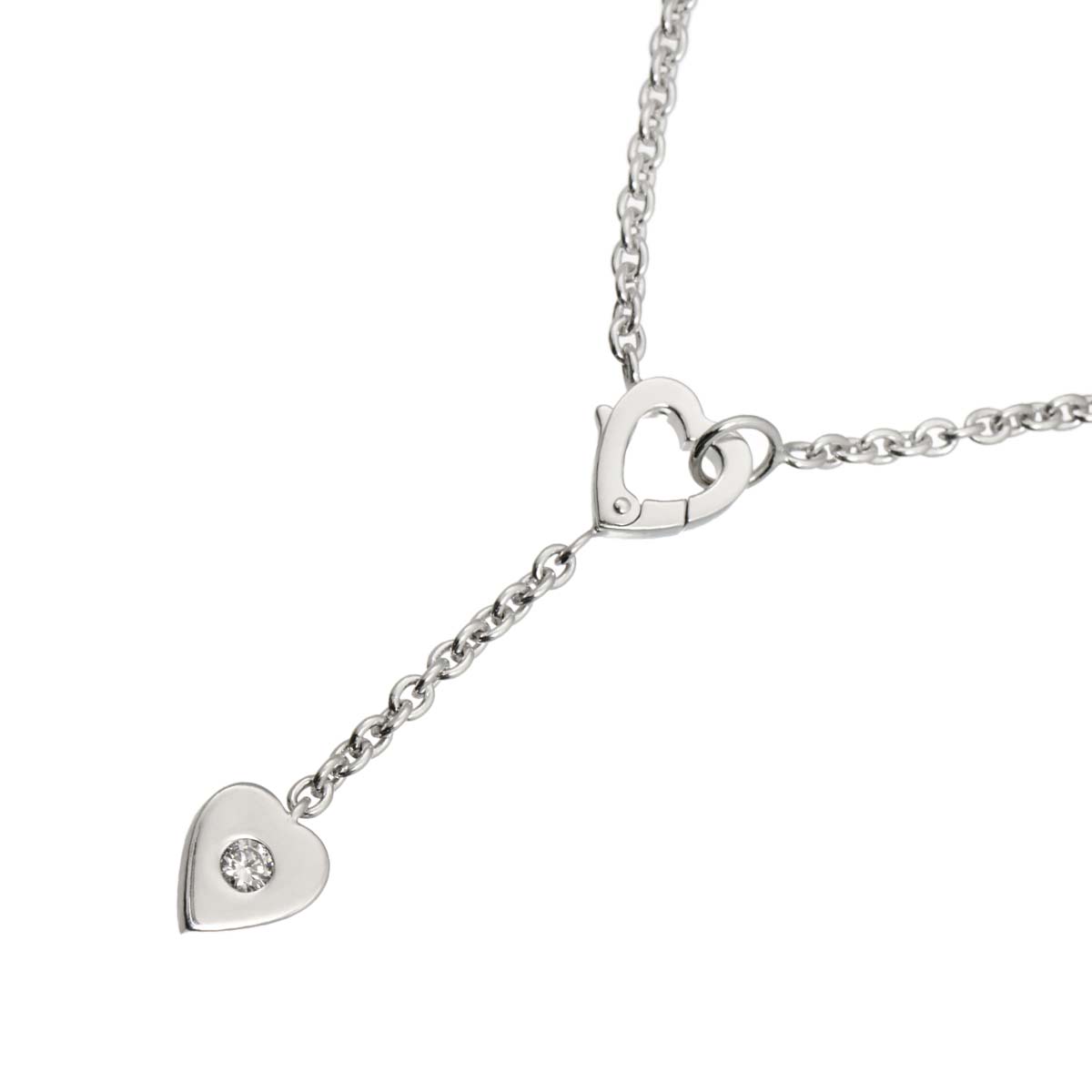 Heart Diamond Necklace 18K White Gold 750