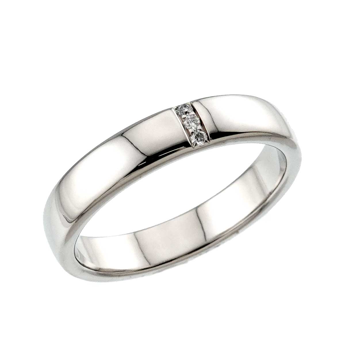 Three stone Diamond Ring Pt Platinum size8.25(US)