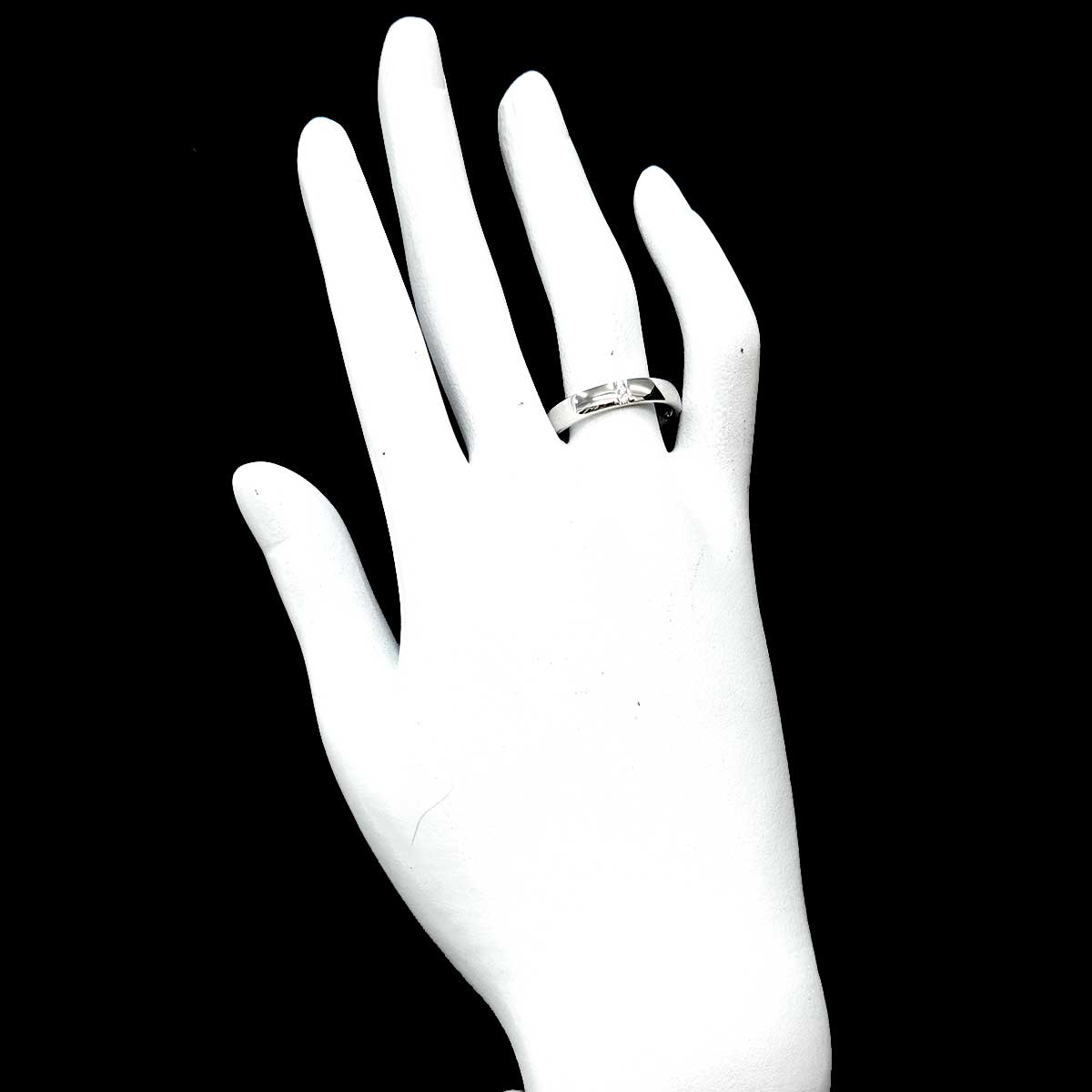 Three stone Diamond Ring Pt Platinum size8.25(US)