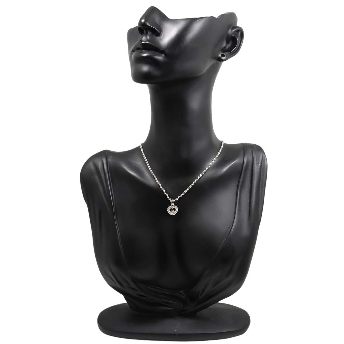 Happy Diamond Heart Necklace 18K White Gold 750