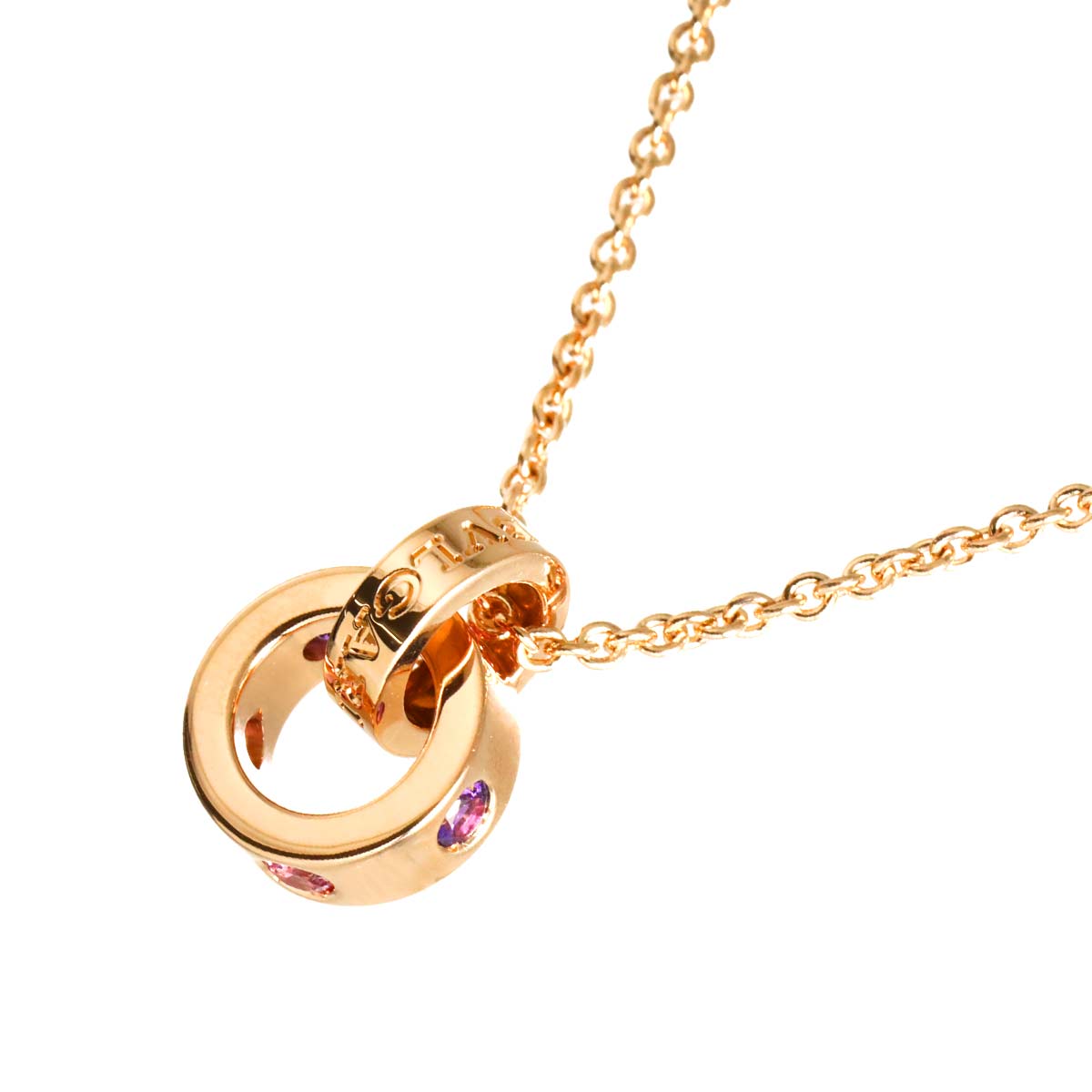 Amethyst Tourmaline Necklace 18K Pink Gold 750
