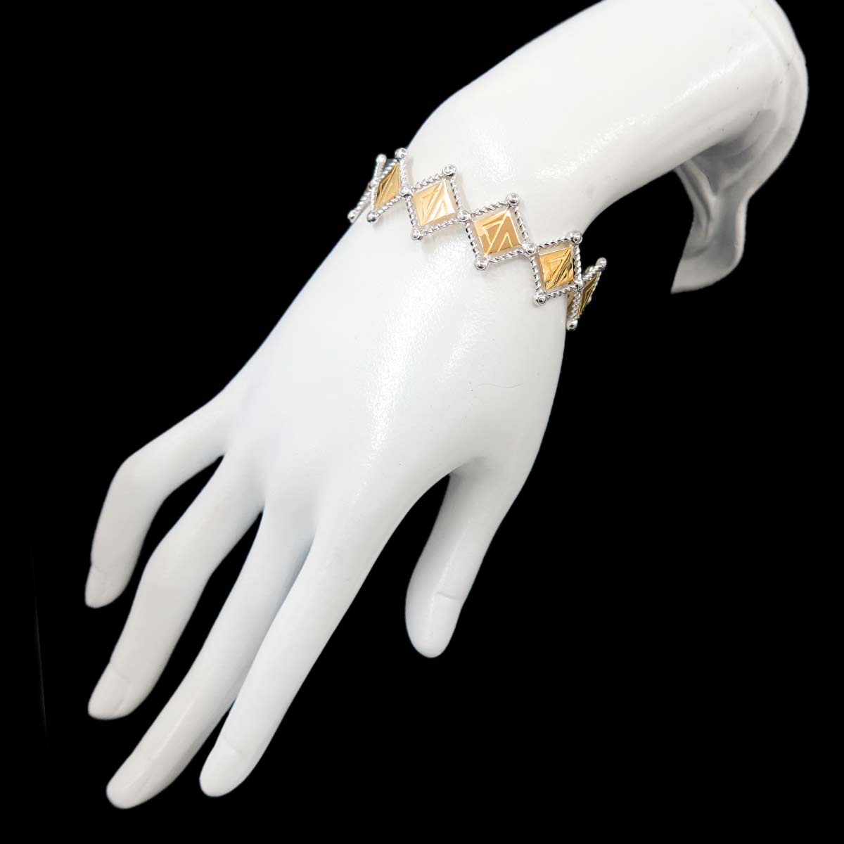 Gracious Graphic Bracelet 18K WG YG 750