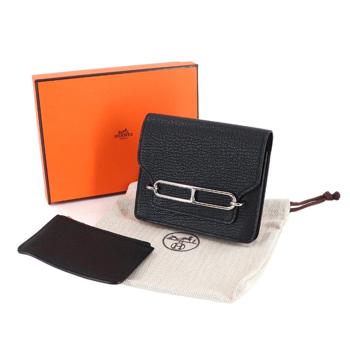 Roulis Slim Wallet Chevre Black U Purse