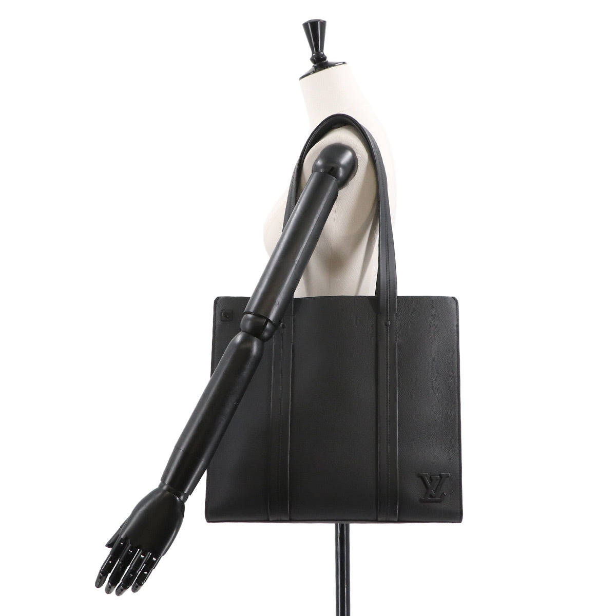 Aerogram Takeoff Tote Bag Leather Black M57308 LV Purse