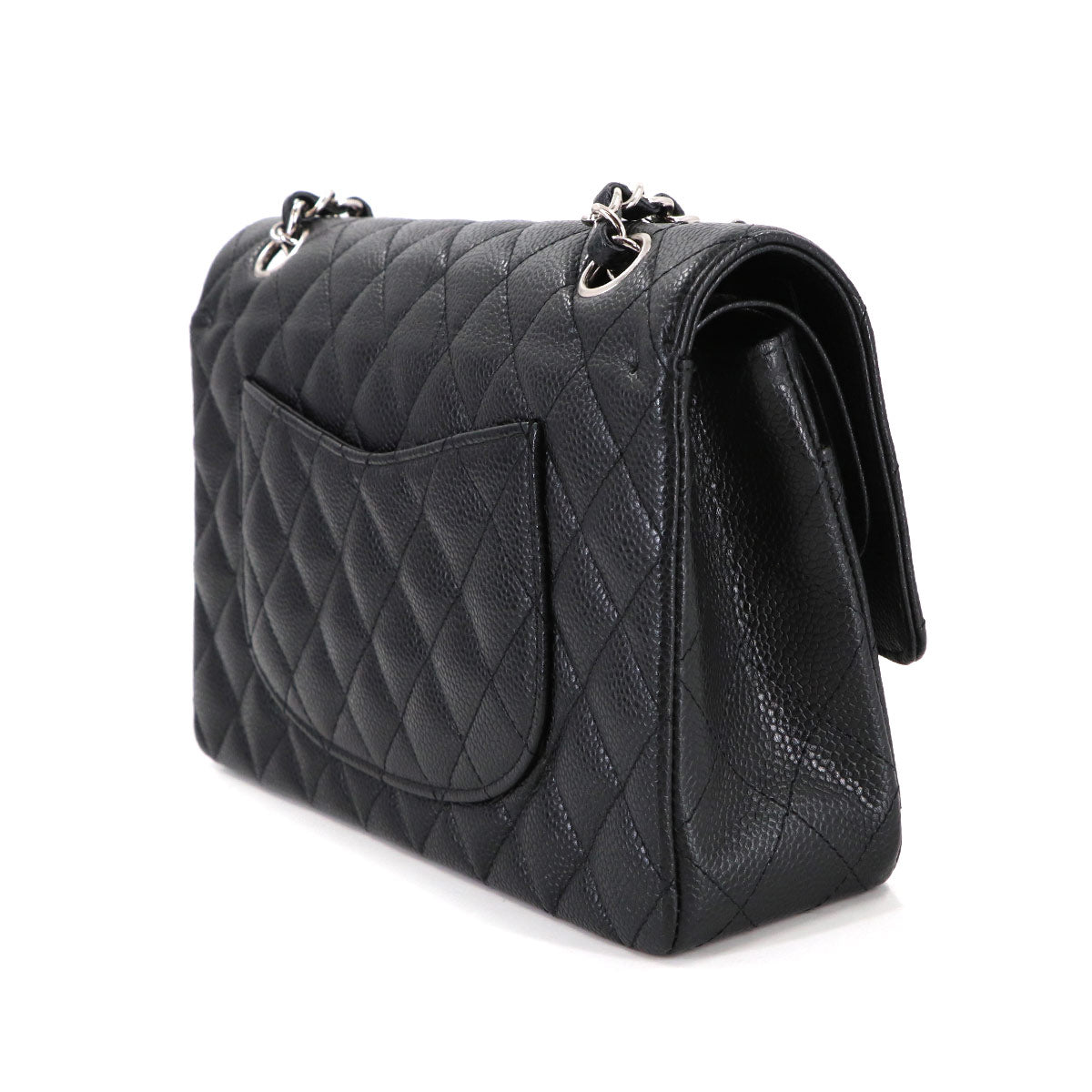 Matelasse 25 Chain Shoulder Bag Leather Black A01112