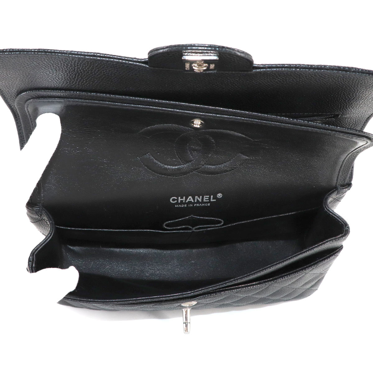 Matelasse 25 Chain Shoulder Bag Leather Black A01112