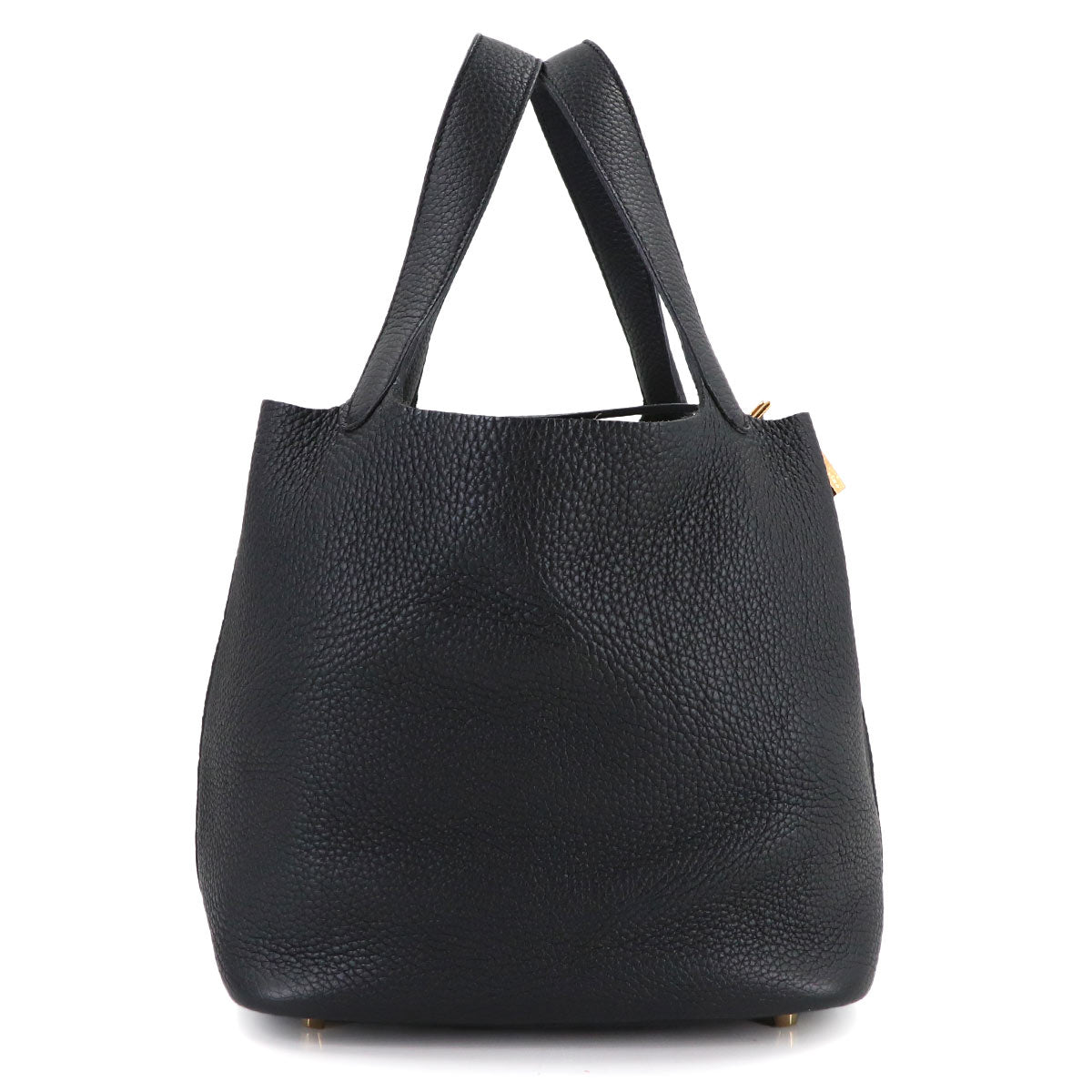 Picotin Lock MM Hand Bag Taurillon Clemence Black Purse