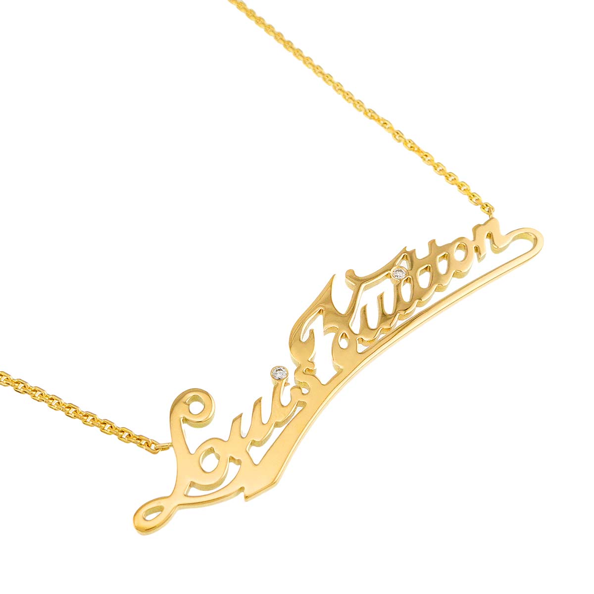 Logo ID Diamond Necklace 18K YG 750