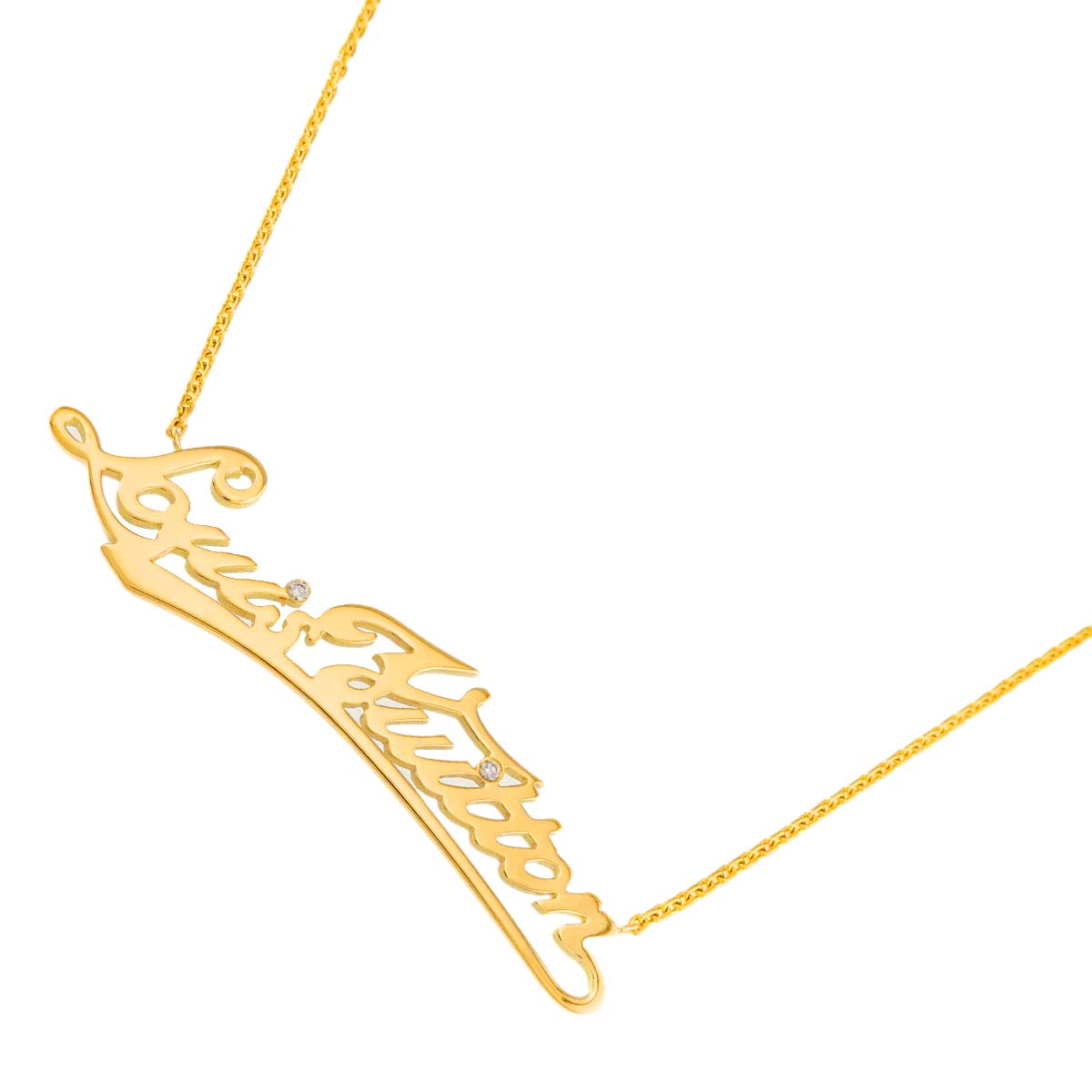 Logo ID Diamond Necklace 18K YG 750