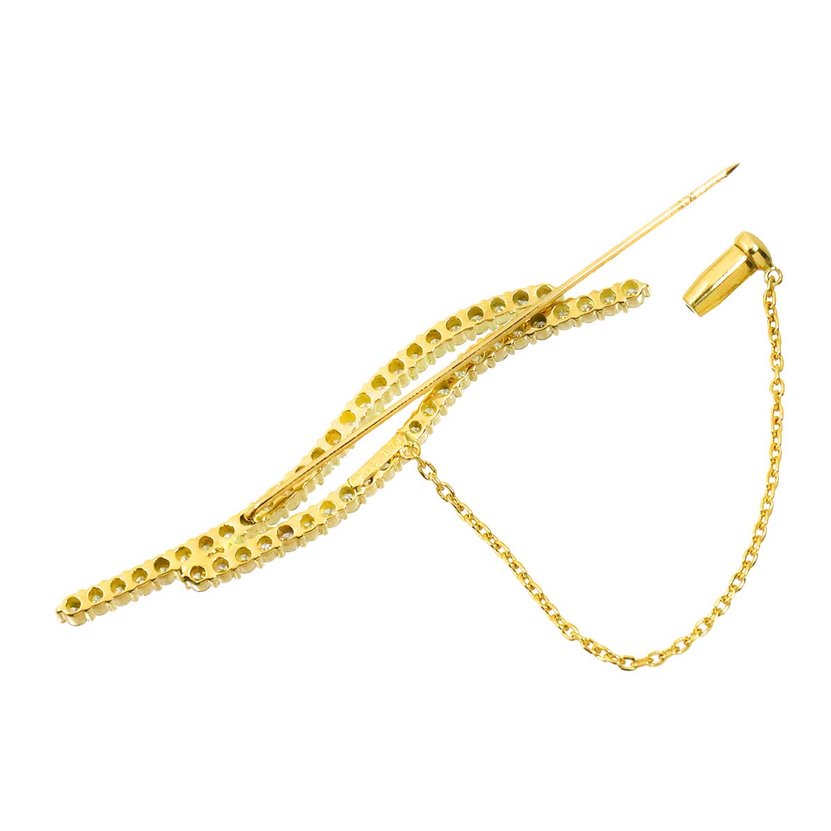 Diamond 1.74ct Brooch 18K YG 750