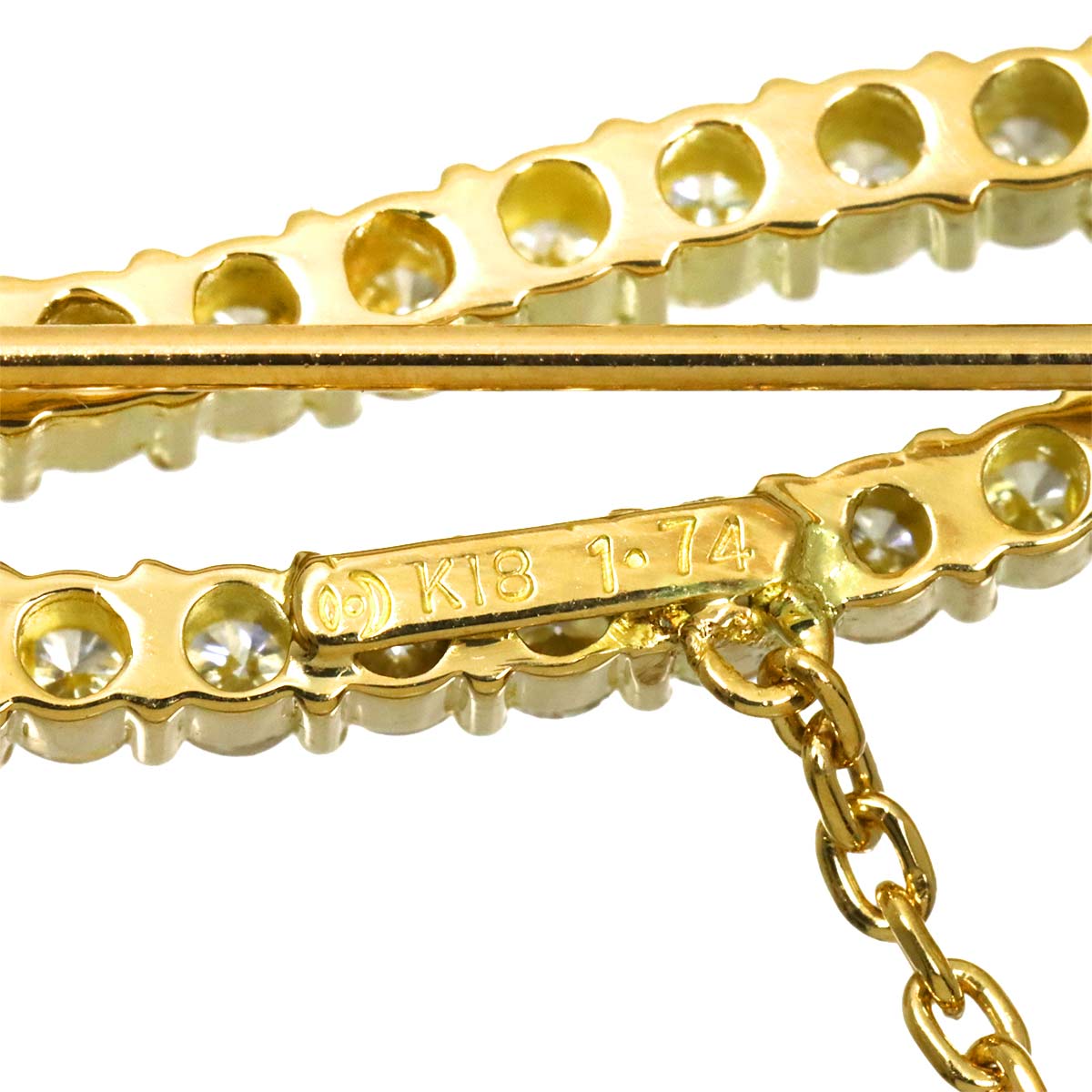 Diamond 1.74ct Brooch 18K YG 750