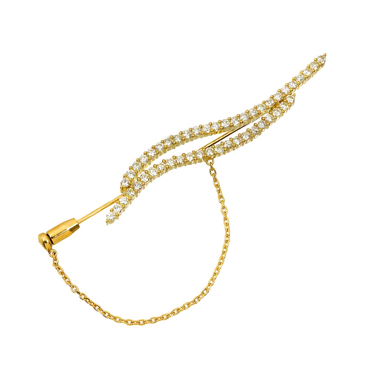 Diamond 1.74ct Brooch 18K YG 750