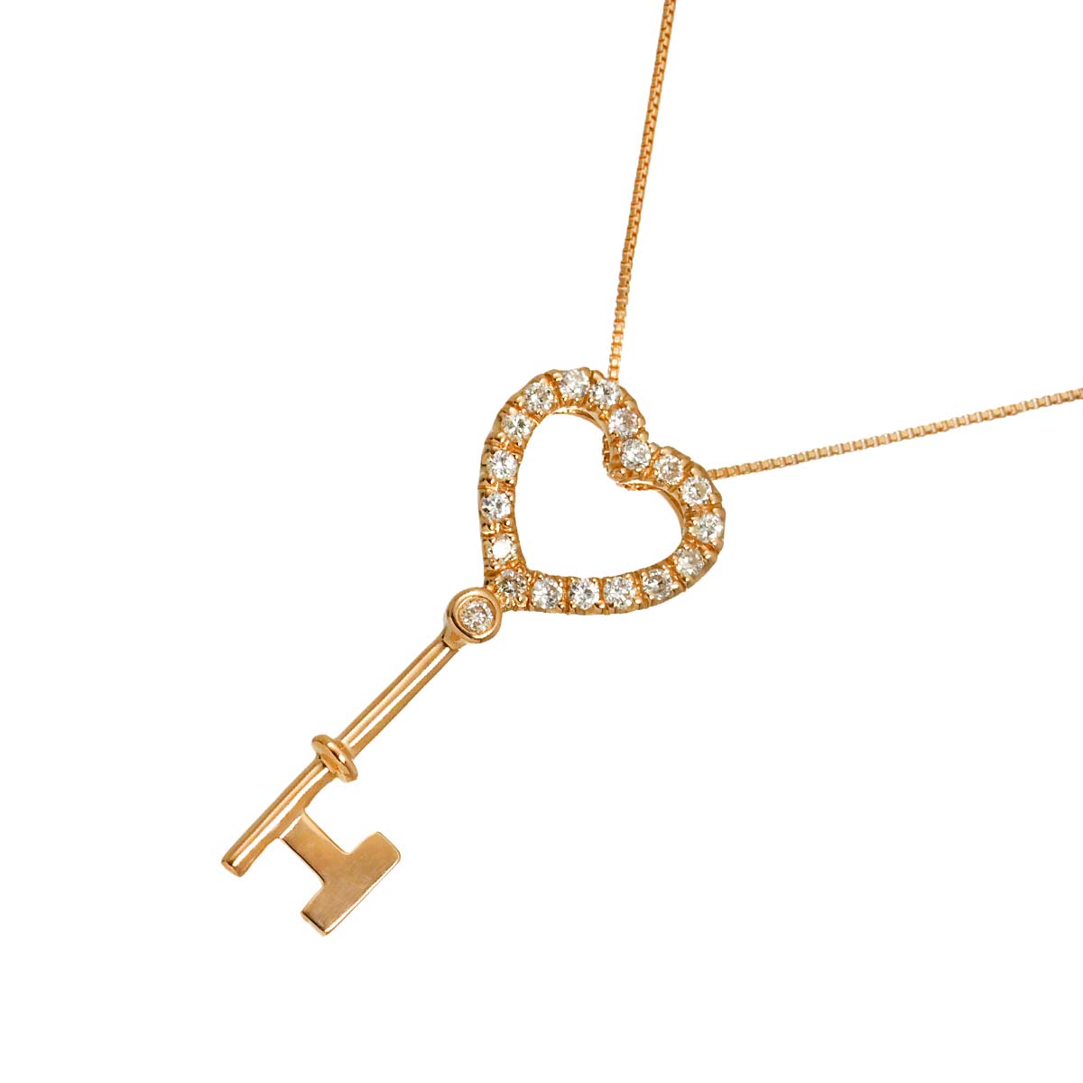 Diamond 0.23ct Necklace 18K K18 PG Pink Gold