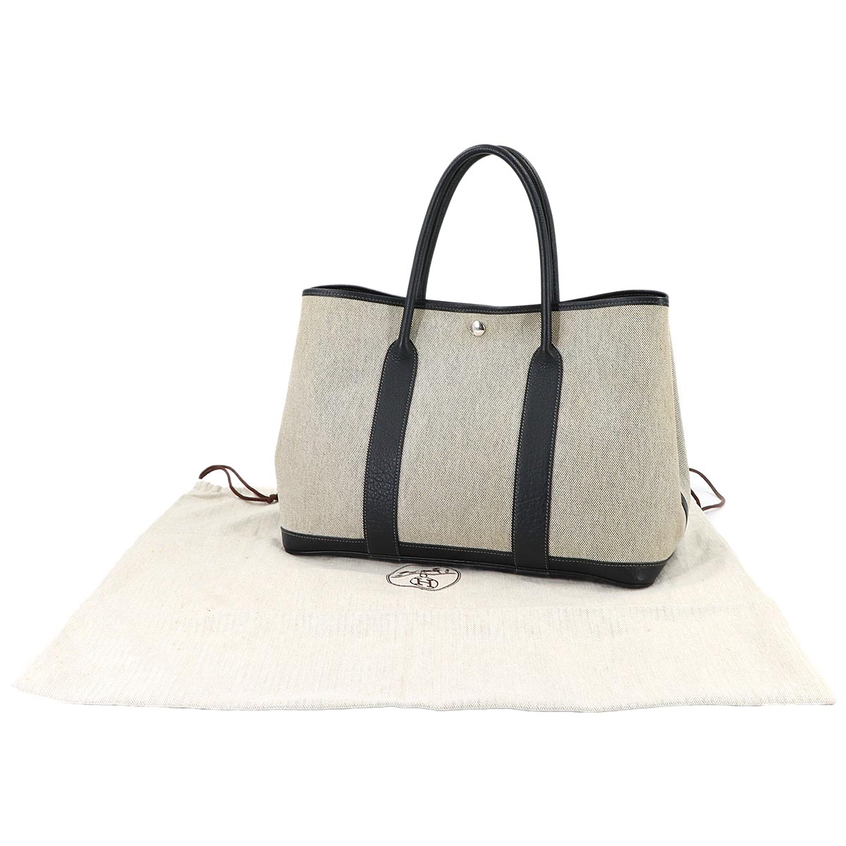 Garden Party PM Tote Bag Toile H Negonda Black Gray