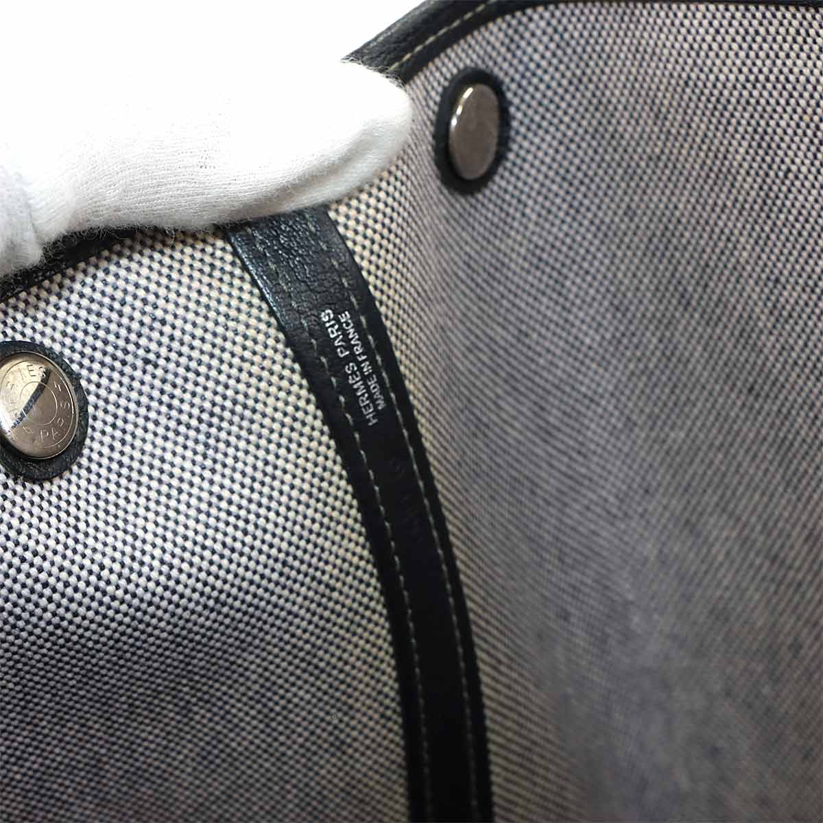 Garden Party PM Tote Bag Toile H Negonda Black Gray
