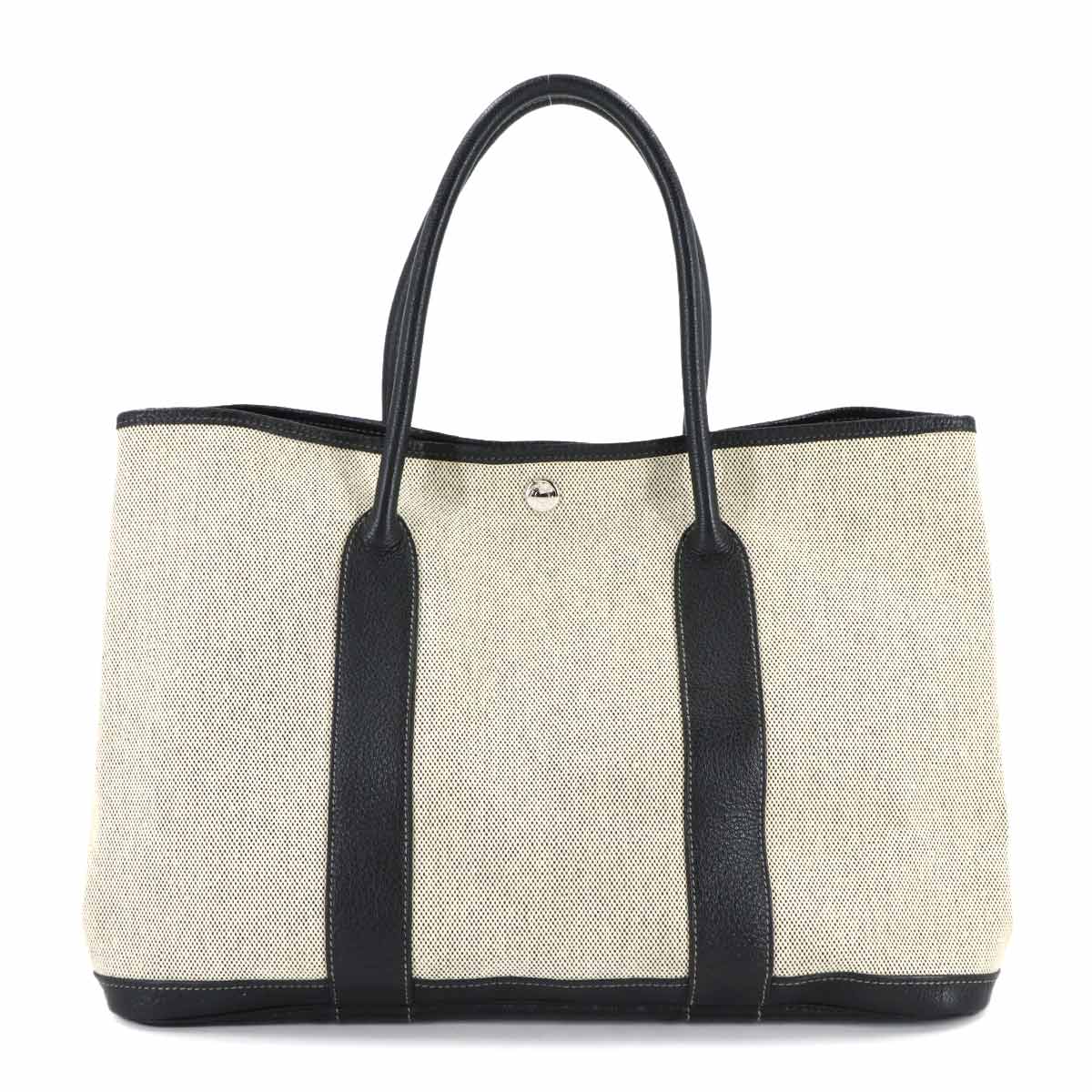 Garden Party PM Tote Bag Toile H Buffle Skipper Black Gray