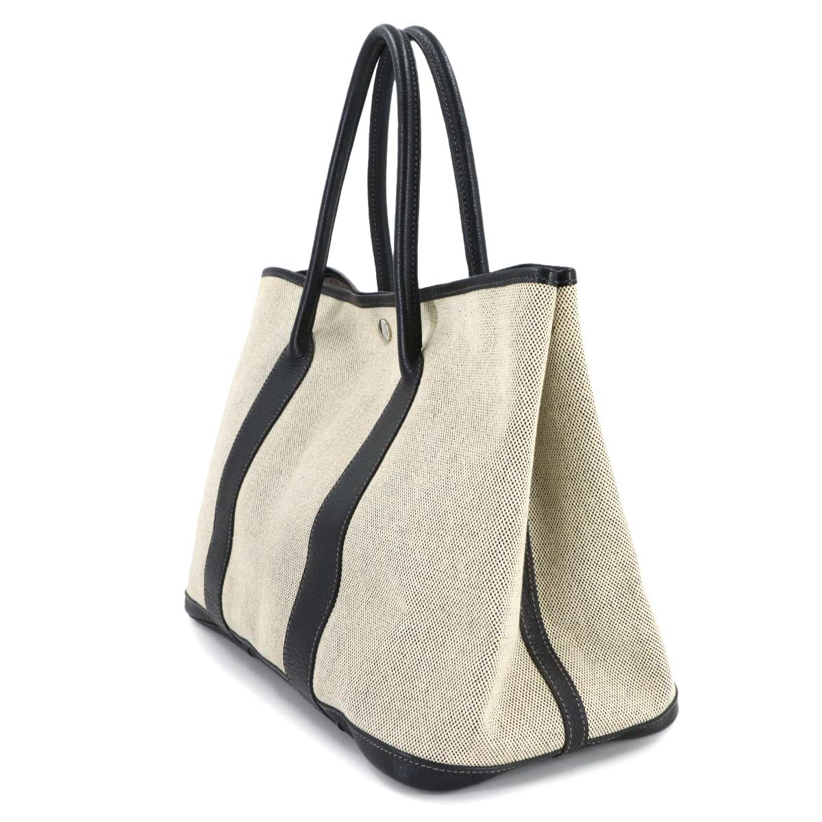Garden Party PM Tote Bag Toile H Buffle Skipper Black Gray