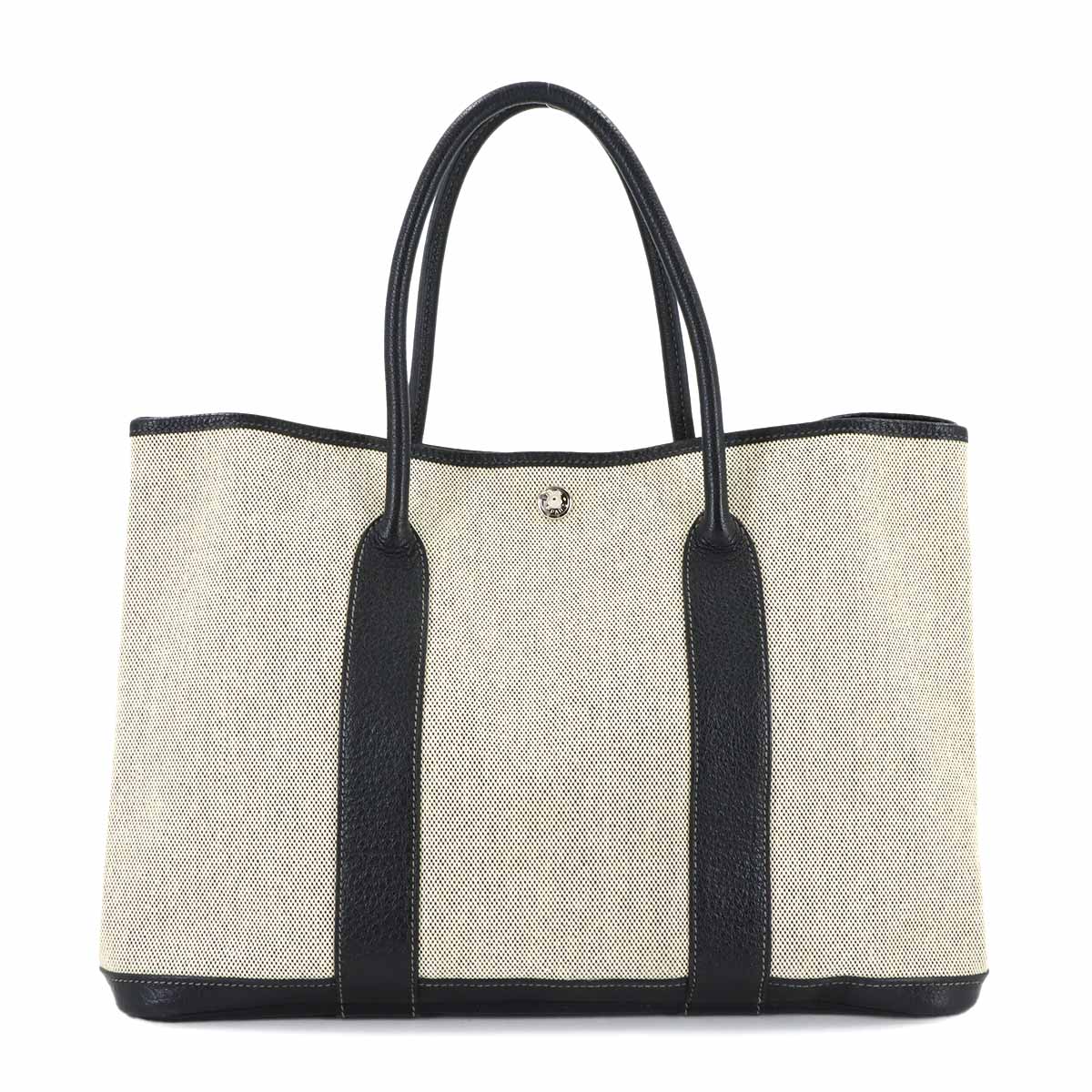 Garden Party PM Tote Bag Toile H Buffle Skipper Black Gray