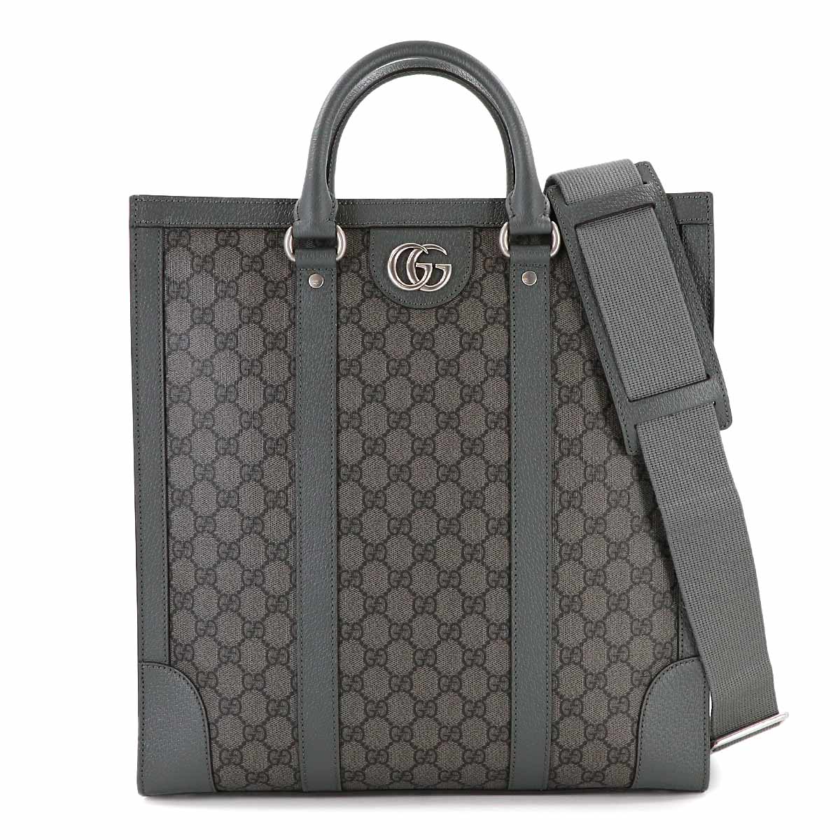Ophidia Medium Tote Shoulder Bag GG Supreme Leather Gray 731793