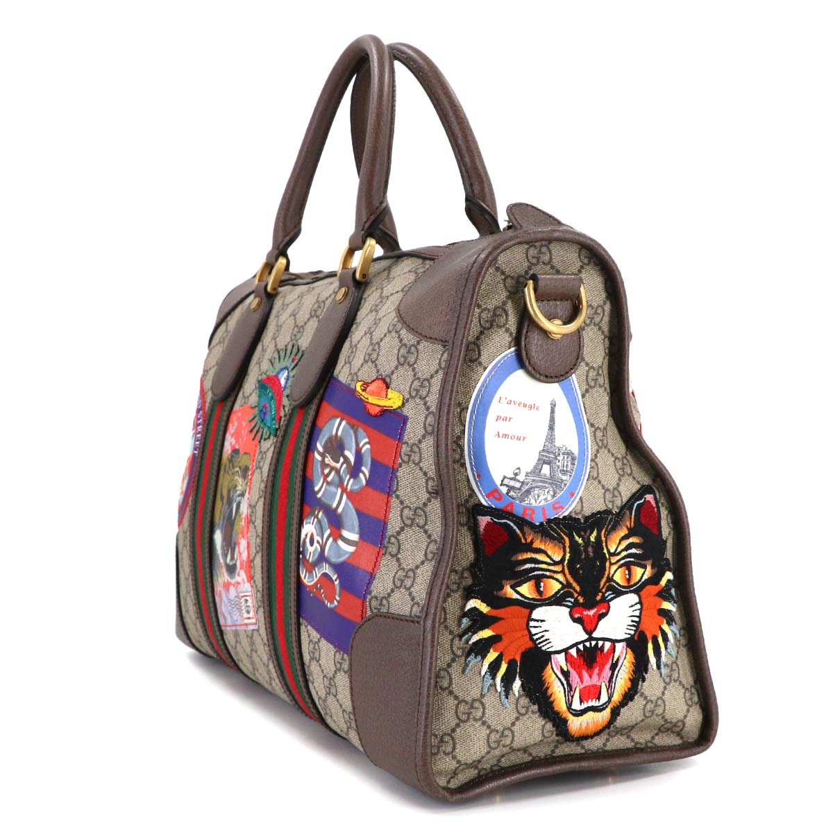 Courrier GG Supreme Duffle Shoulder Bag Beige 459311