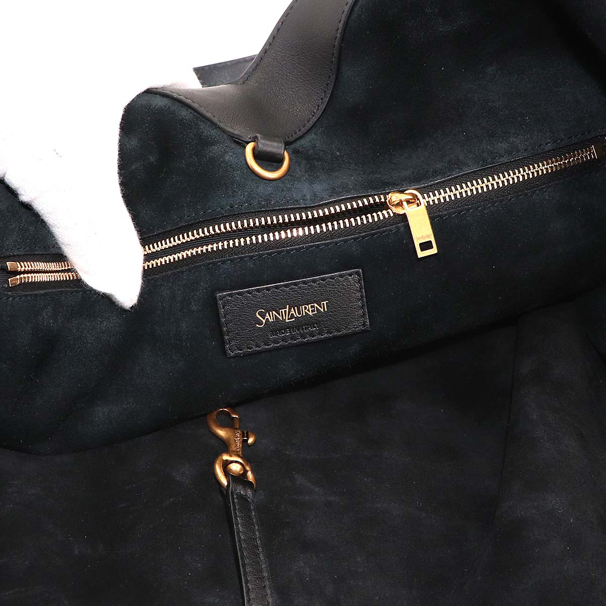 Y Tote Bag Leather Black 817602 Purse