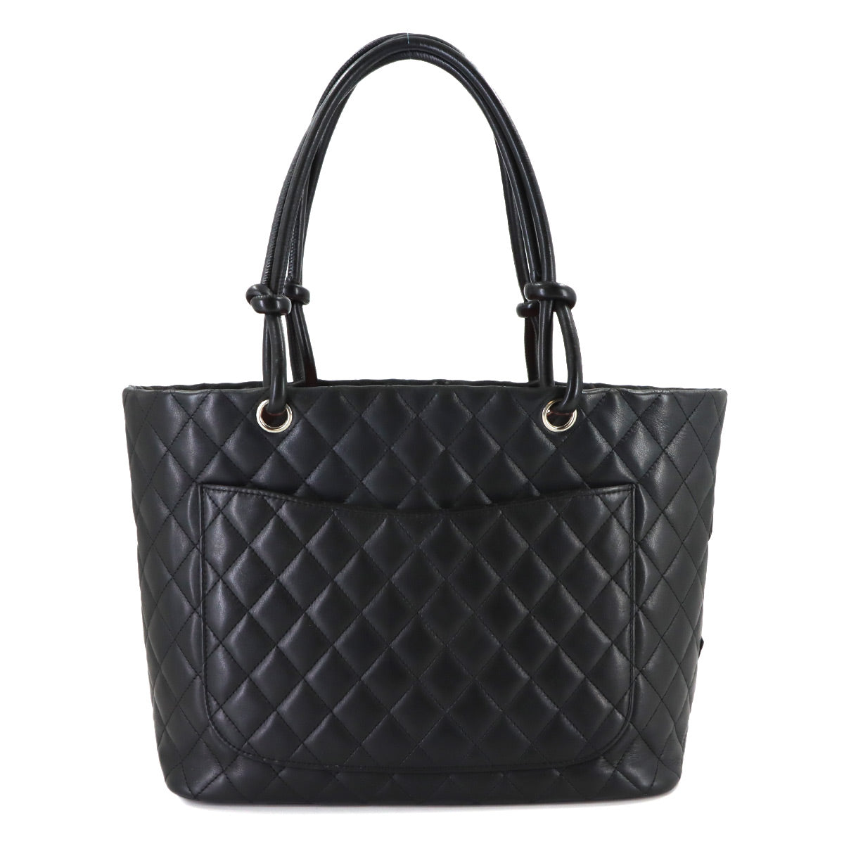 Cambon Line Large Tote Bag Leather Enamel Black A25169 Purse