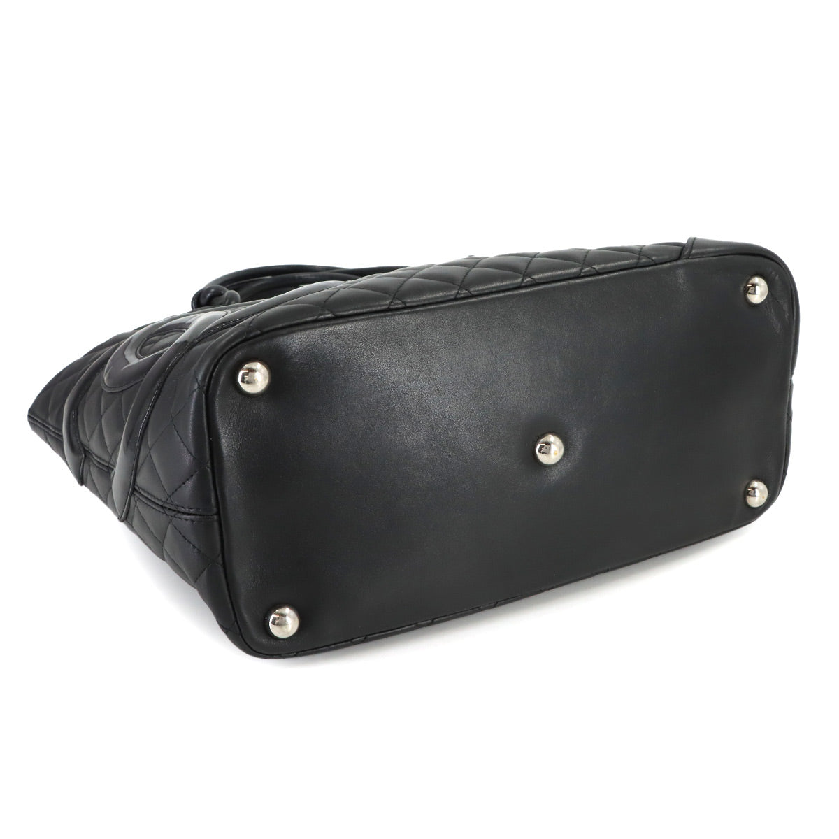 Cambon Line Large Tote Bag Leather Enamel Black A25169 Purse