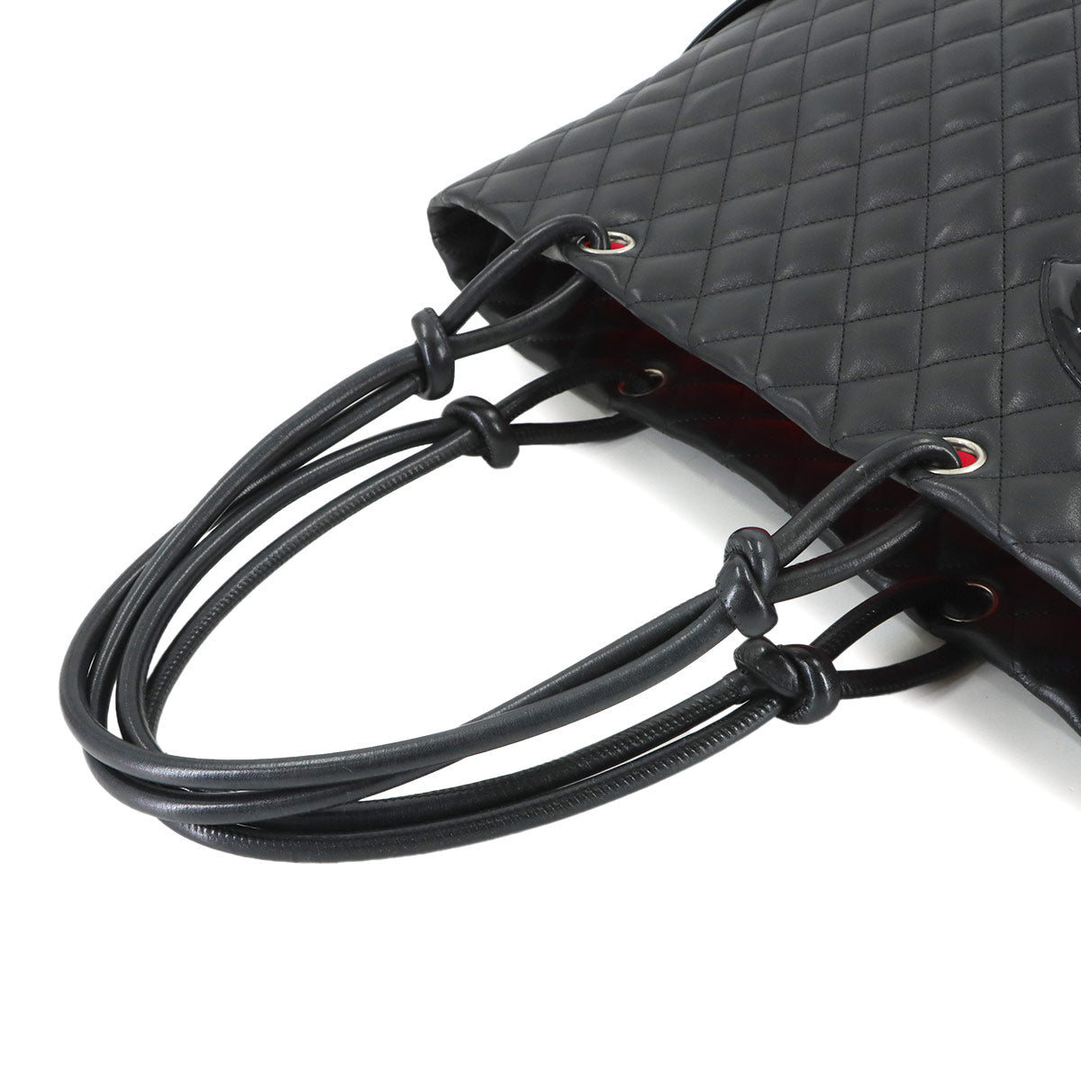 Cambon Line Large Tote Bag Leather Enamel Black A25169 Purse