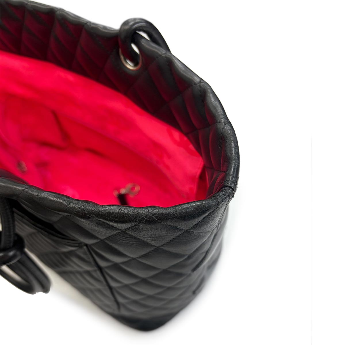 Cambon Line Large Tote Bag Leather Enamel Black A25169 Purse
