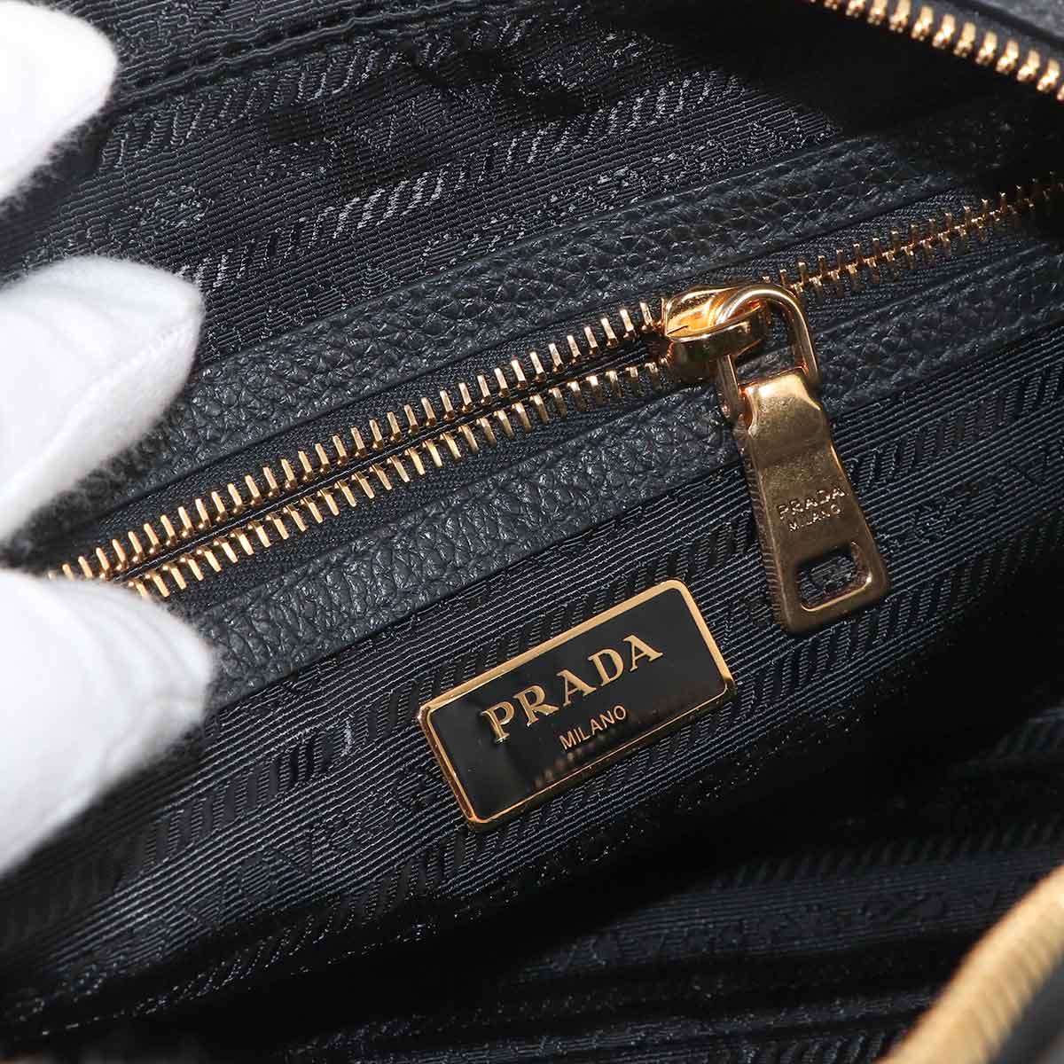 2way Hand Shoulder Bag Leather Nero 1BB108 Black Purse