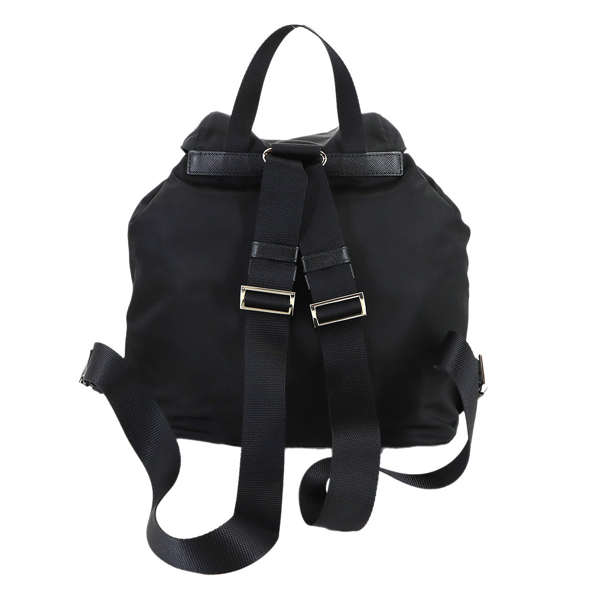 Backpack Nylon Saffiano Leather Nero Black 1BZ811 Purse
