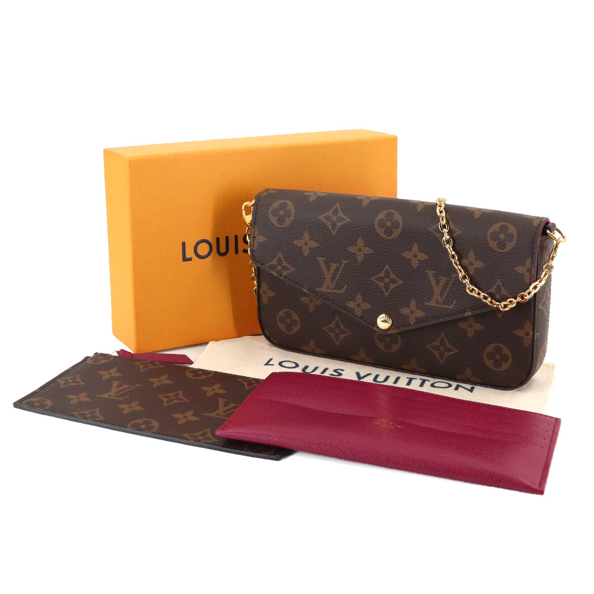 Monogram Felicie Pochette Chain Long Wallet Brown M61276