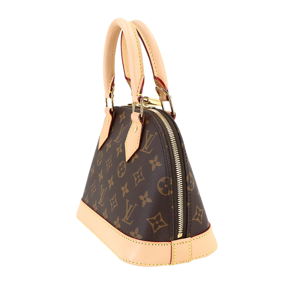 Monogram Alma BB Hand Shoulder Bag Leather Brown M46990