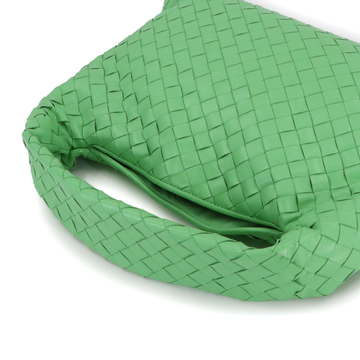 Intrecciato Pop Small Shoulder Bag Leather Green Purse