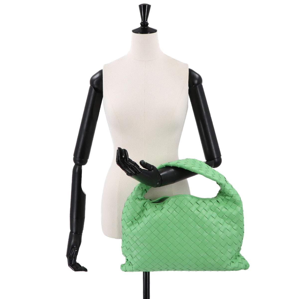 Intrecciato Pop Small Shoulder Bag Leather Green Purse