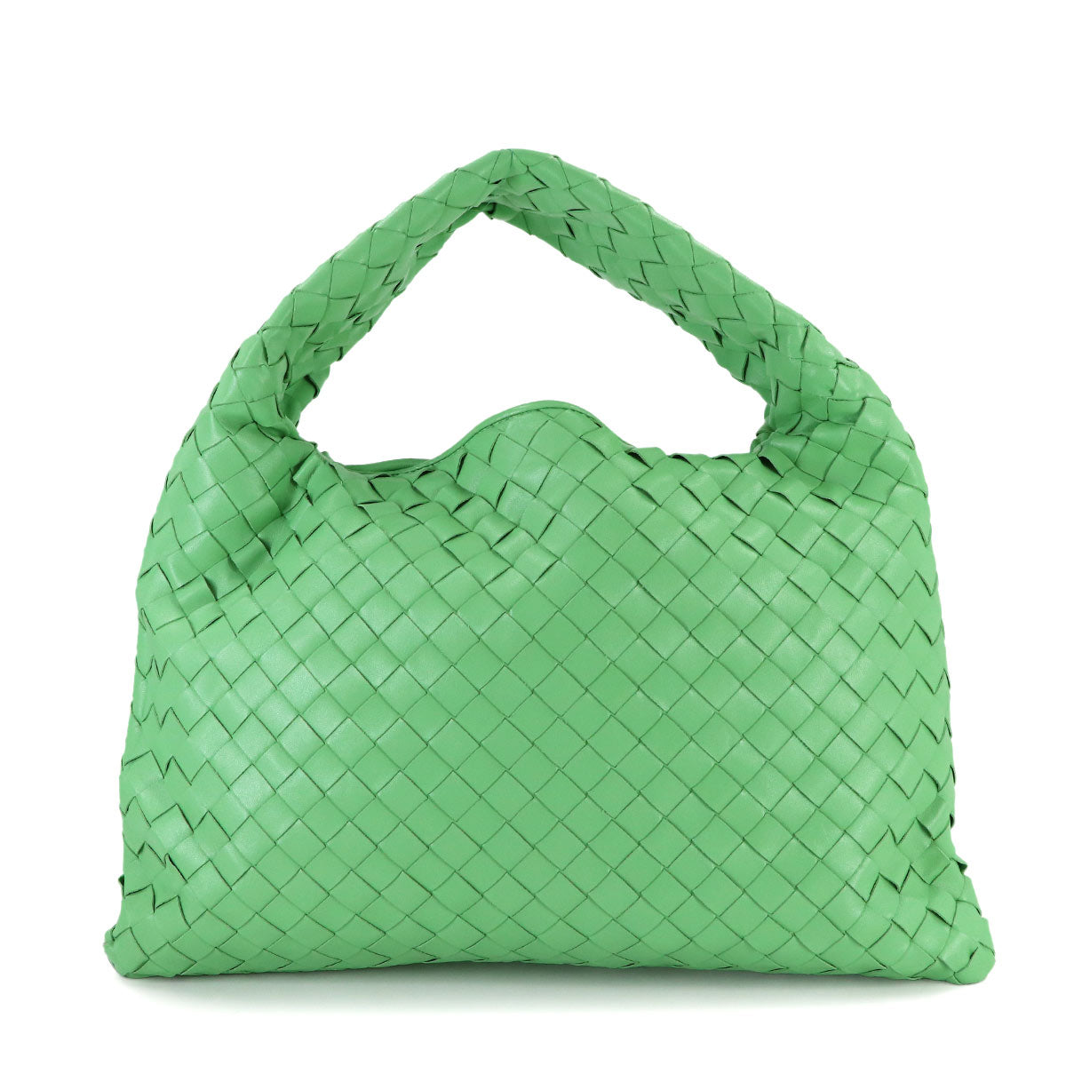 Intrecciato Pop Small Shoulder Bag Leather Green Purse