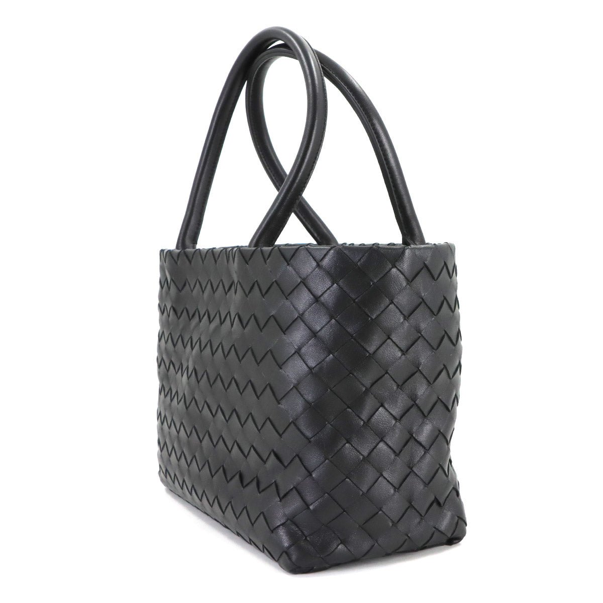 Intrecciato Tote Bag Leather Black 600887 Purse