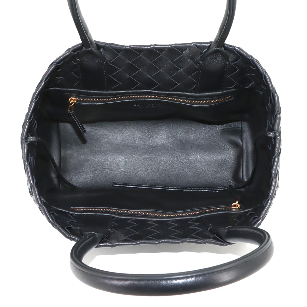 Intrecciato Tote Bag Leather Black 600887 Purse