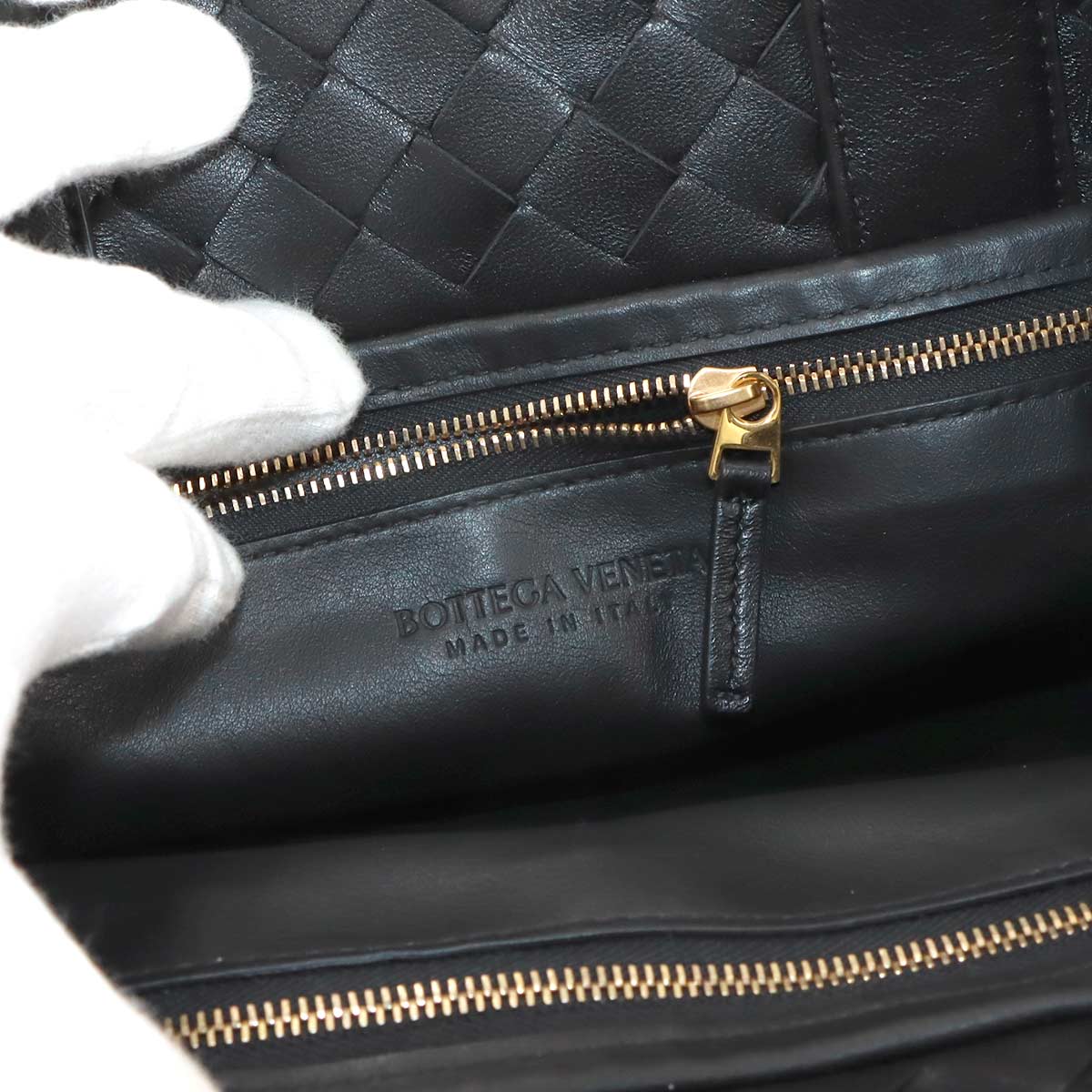 Intrecciato Tote Bag Leather Black 600887 Purse