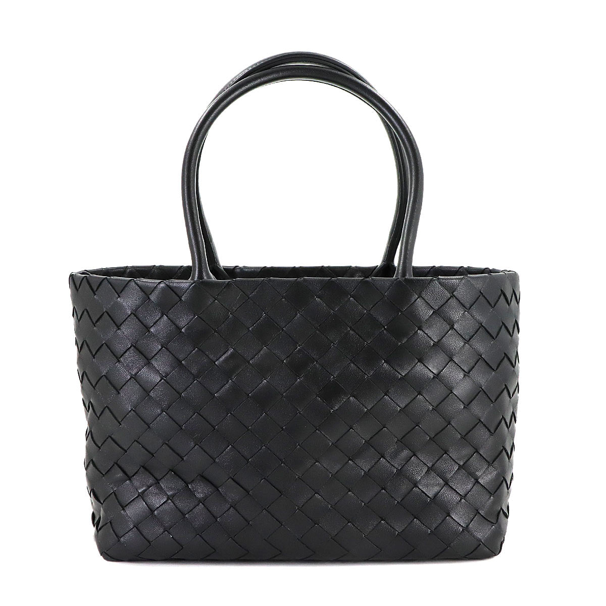 Intrecciato Tote Bag Leather Black 600887 Purse